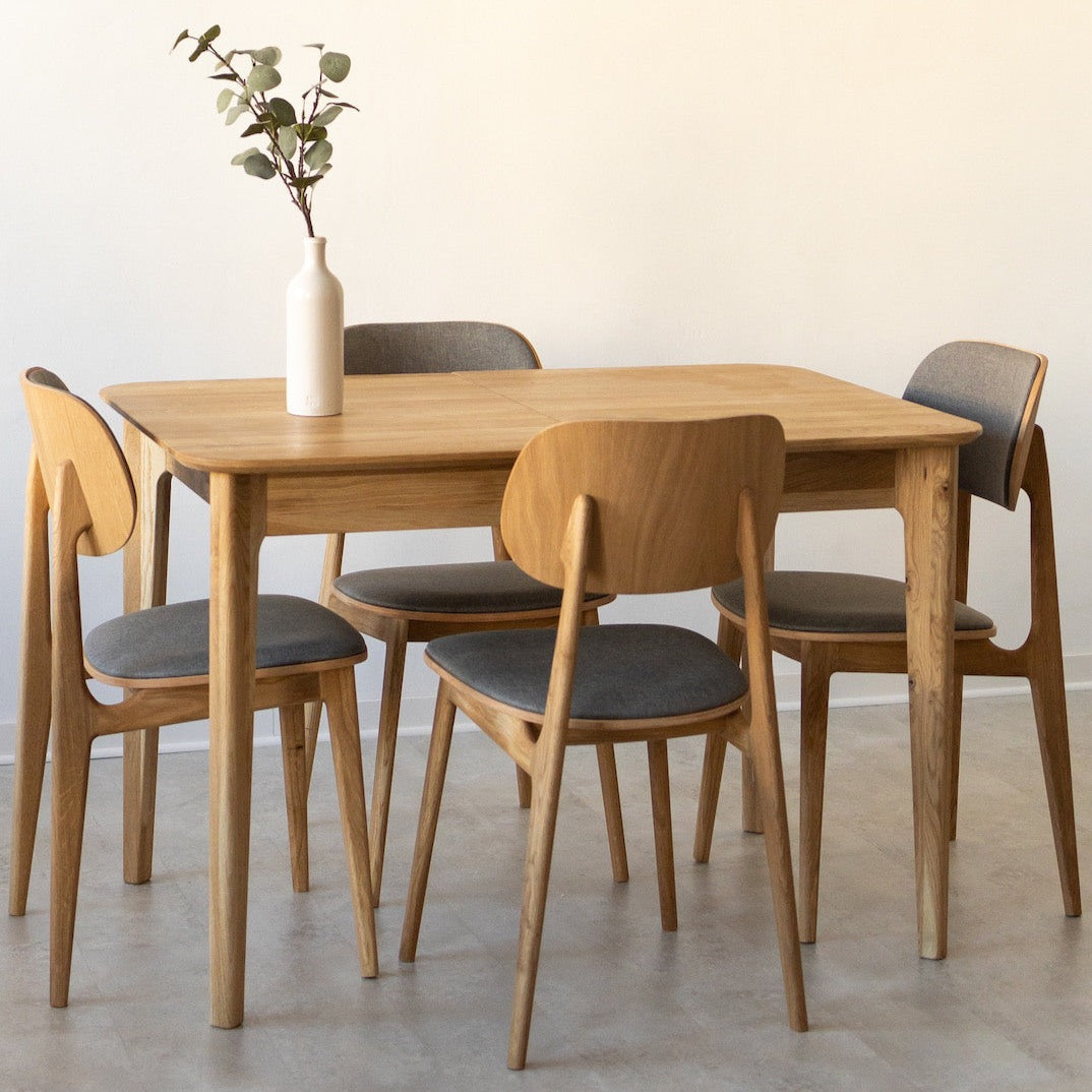 Table à manger extensible en bois massif de chêne France